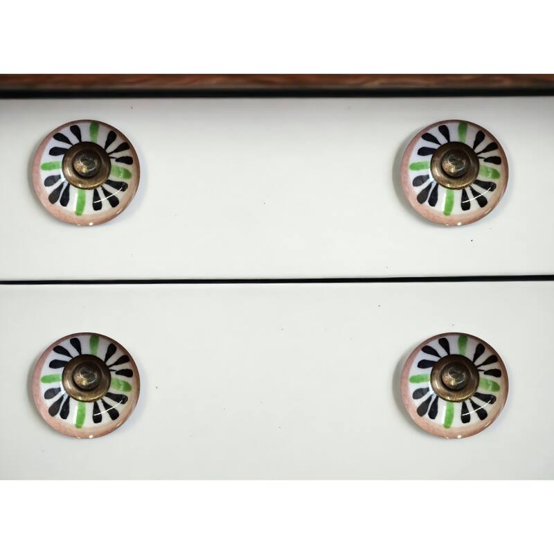 Decorative Ceramic Drawer Pulls Set of 8 in Antique Bronze Finish for Cabinets Dressers and Furniture - 1.5” x 1.5” x 1.5”