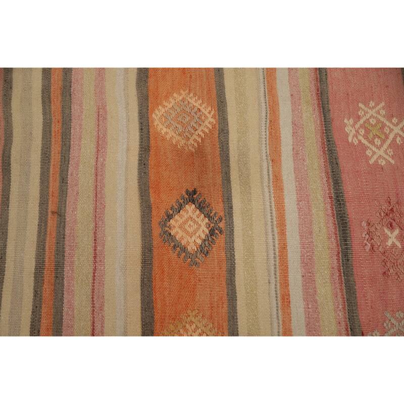 Hand Woven Oriental 100% Wool Carpet Southwestern Tribal Multi-Colored Kilim Area Rug - 9' 0'' X 6' 1''