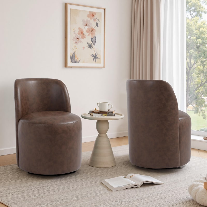 Modern Linen Upholstery Dining Chair Barrel Chair