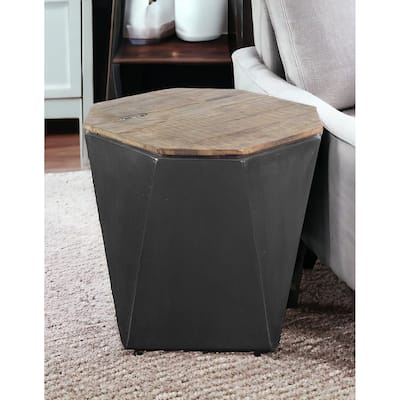 HomeRoots 21" Black Solid Wood End Table - 19.3' X '20.9' X '19.3