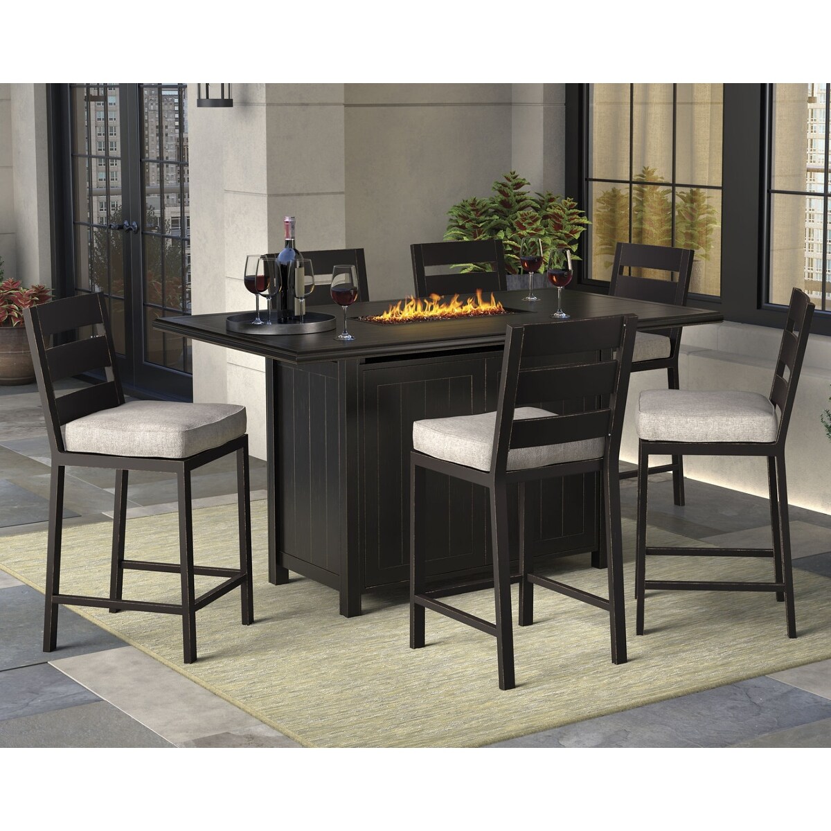 Perrymount Outdoor 7 piece Bar Table Set Bed Bath Beyond 26981359