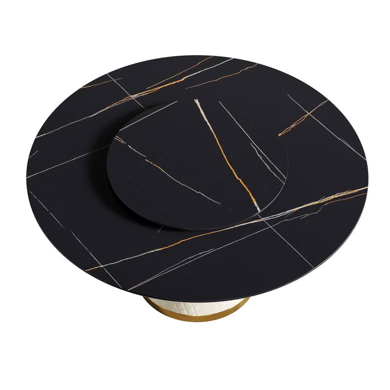 59" Round Dining Table Modern Kitchen Table for 6~8 People