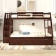 preview thumbnail 22 of 28, Solid Pinewood Twin-Over-Full Bunk Bed with 3 Drawers and Storage Staircase, Divided Into 2 Individual Platform Bed Frames