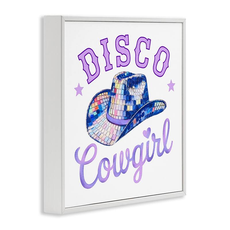 Stupell Purple Disco Cowgirl Hat Framed Giclee Art Design By Amanda Greenwood