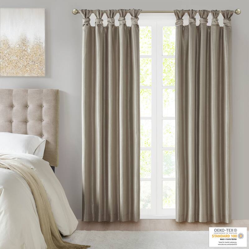 Madison Park Natalie Twist Tab Total Blackout Window Curtain Panel