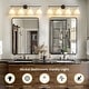 preview thumbnail 51 of 98, Dimmable Bathroom Vanity Light with Glass Shade