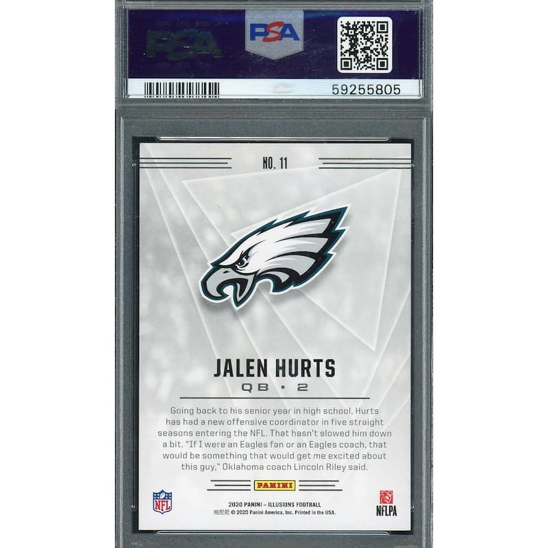 Jalen Hurts 2020 Panini Illusions Retail Football Rookie Card #11 Graded PSA 10 - 8'6" x 11'6"