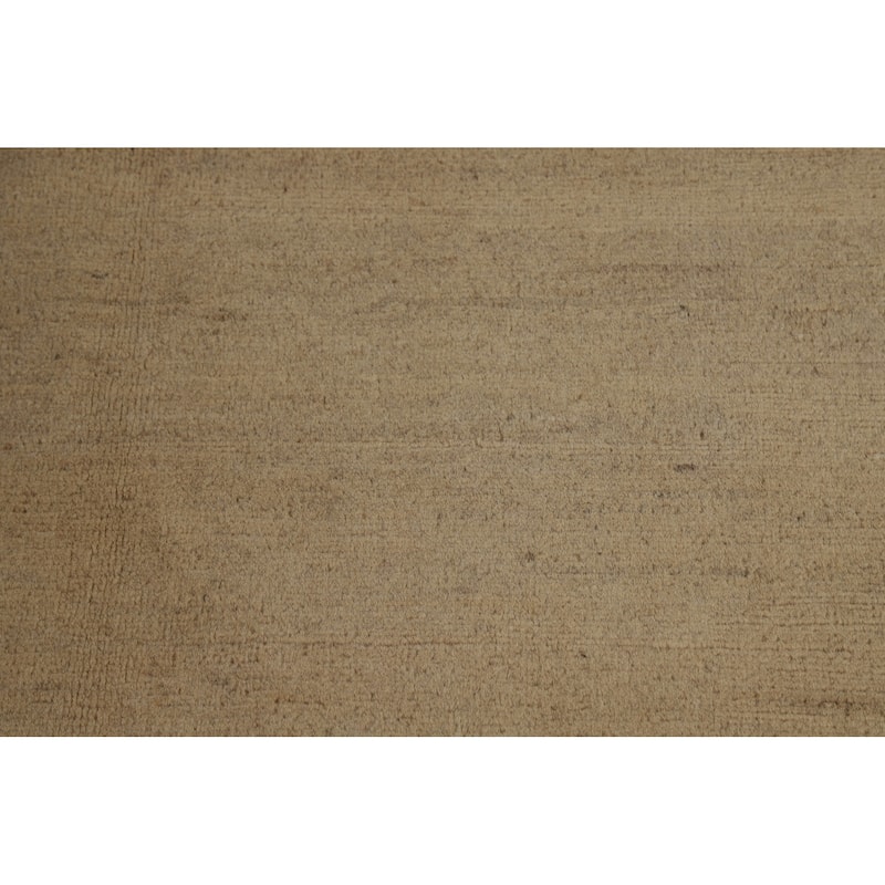Modern Gabbeh Oriental Area Rug Handmade Beige Solid Wool Carpet - 6'5"x 9'8"