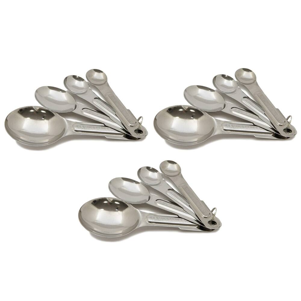 Chef Craft 4 Piece Nesting Stainless Steel Measuring Spoon Set - 1/4 Teaspoon to 1 Tablespoon