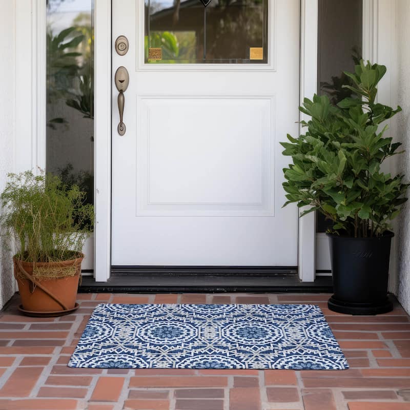 Machine Washable Indoor/ Outdoor Chantille Boho Moroccan Rug