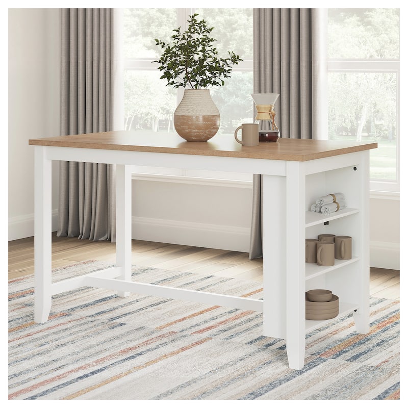 Signature Design by Ashley Gesthaven Counter Height Dining Table - 60" W x 30" D x 36" H - Light Brown/White
