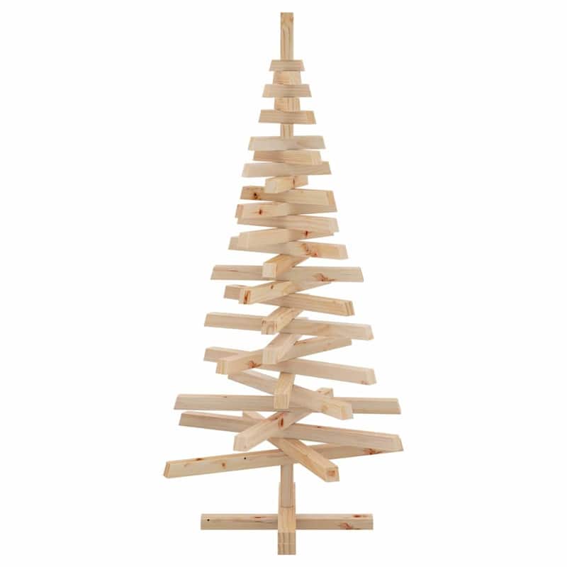 vidaXL Christmas Trees with Stand Natural/Brown Solid pine wood