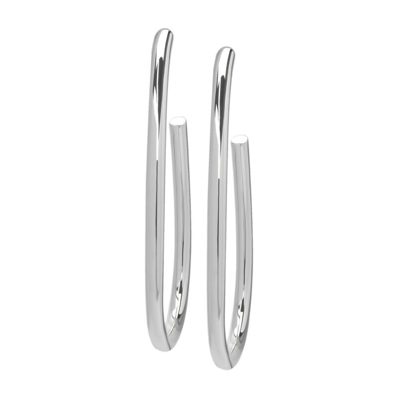 Victoria Townsend Silver Plated Teardrop Hoop Earring 50mm - White