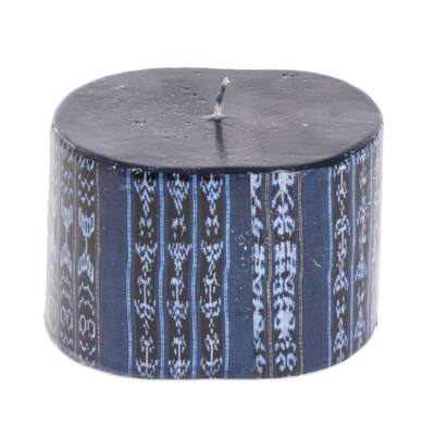 Novica Handmade Santa Catarina Palopo Blue Pillar Candle
