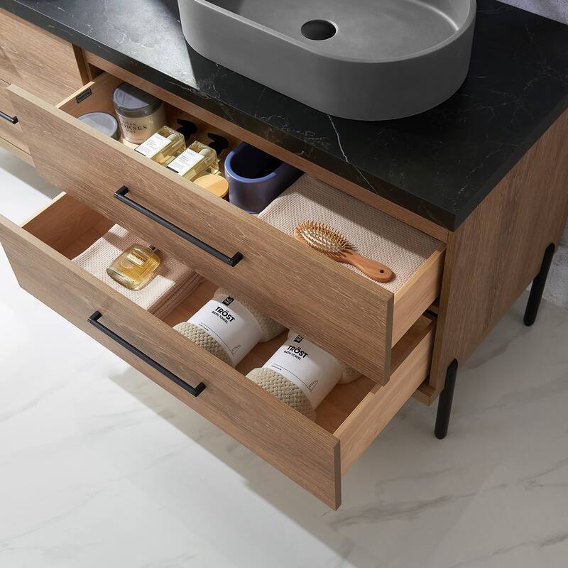 Trento Bath Vanity with Sintered Stone Top with Concrete Sink (O)