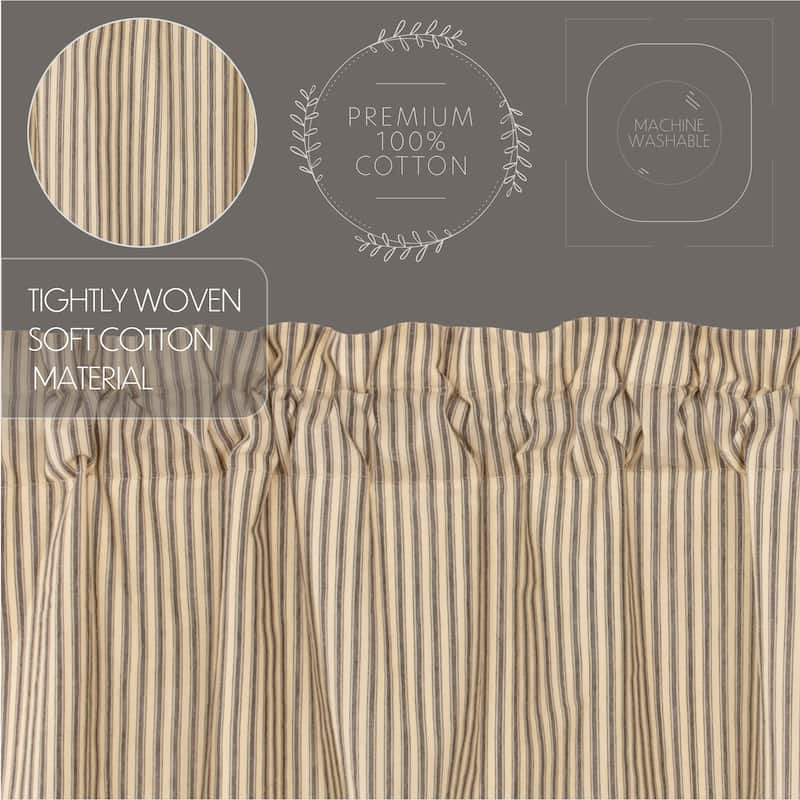 Sawyer Mill Ticking Stripe Prairie Panel Set 84x36 - Prairie Panel 84x36