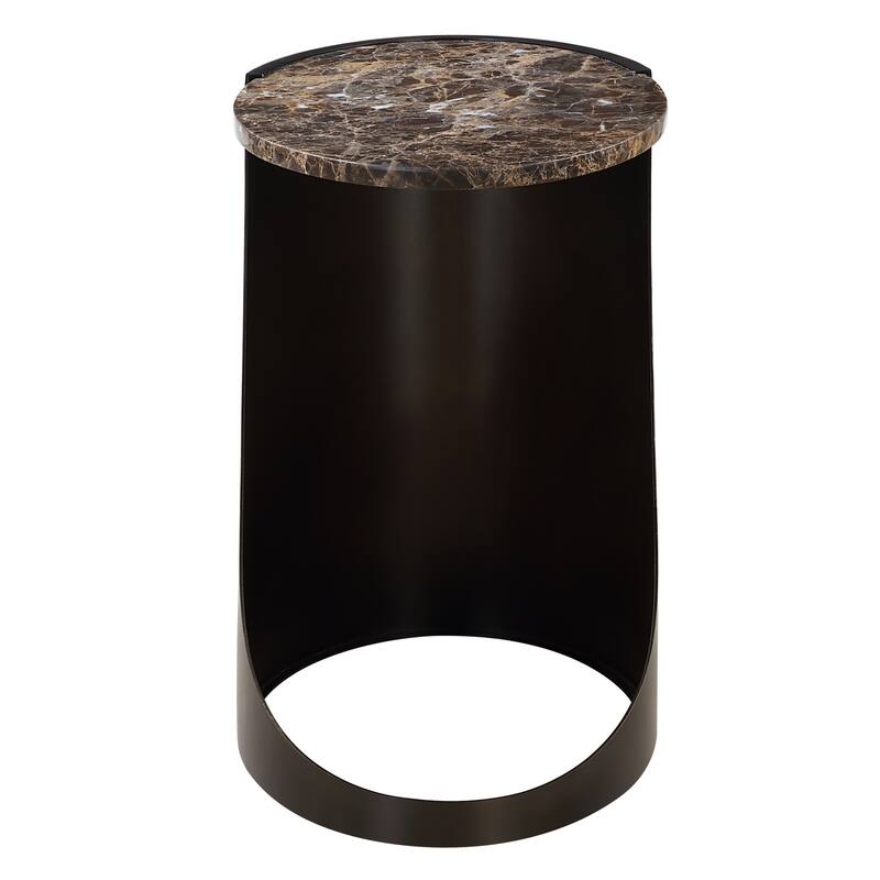 Sleek Round Top Side Table - 22" - Chocolate Brown