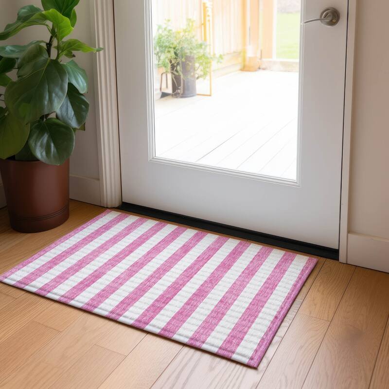 Alna Stripe Weather Resistant Classic Meets Modern Outdoor Rug