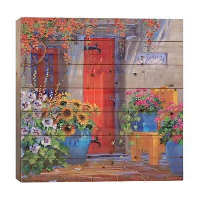 Cascading Color Print On Wood by Mikki Senkarik - Multi-Color