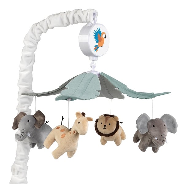 slide 2 of 7, Lambs & Ivy Jungle Friends Musical Baby Crib Mobile Animals Soother Toy