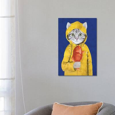 iCanvas "Cat With Fish" by Coco de Paris Canvas Print