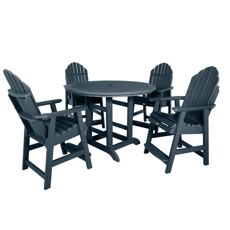 Hamilton 5-Piece Outdoor Counter Height Dining Set - 48" Round Table - Federal Blue