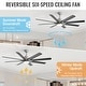 preview thumbnail 10 of 67, 52" Noiseless Ceiling Fan with Integrated LED Light Blades Reversible and Remote Control, Smart Optional