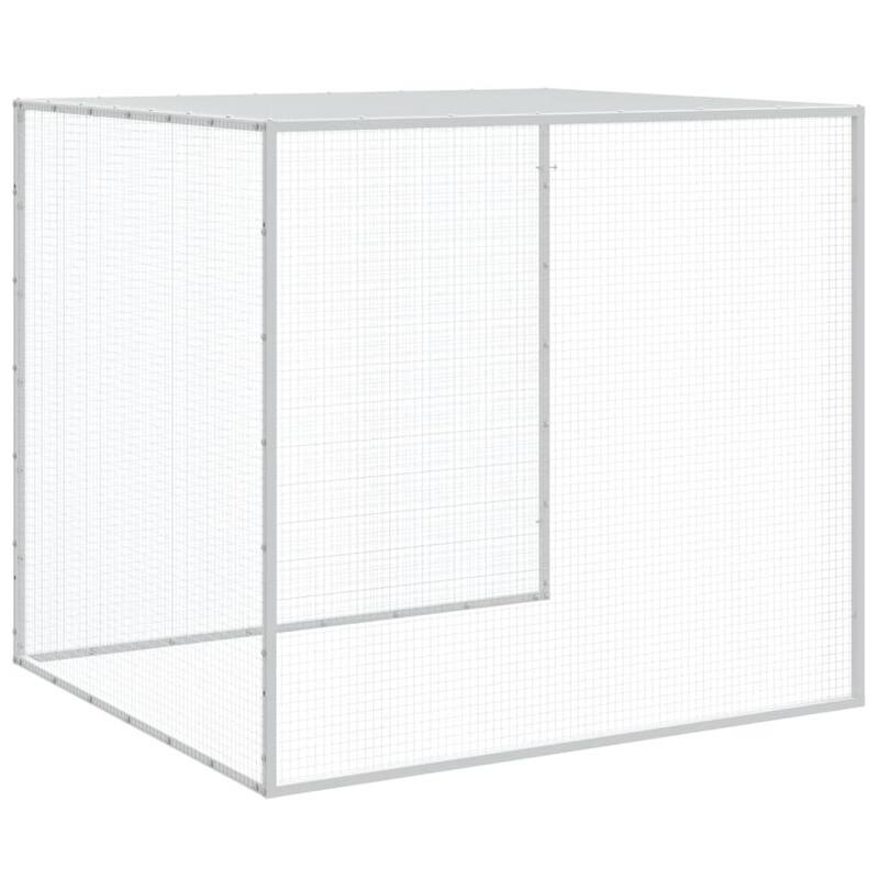 vidaXL Chicken Cage with Roof Light Gray/Anthracite multisize Galvanized Steel - 316.1" x 38.6" x 35.4" - Gray