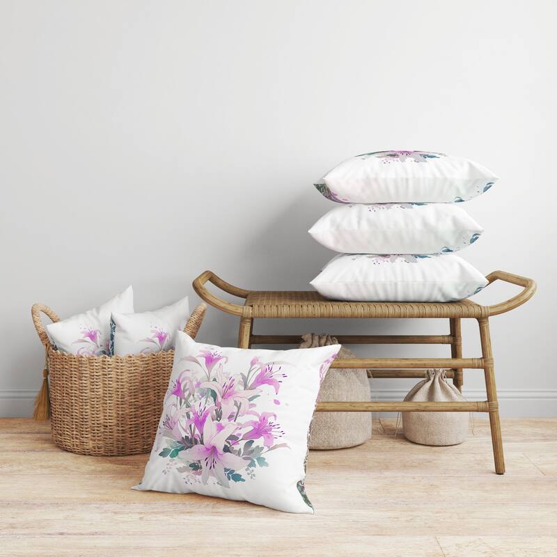 Lily Mist Serenity Faux Suede Reversible Throw Pillow Pink and Blue