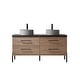 preview thumbnail 23 of 79, Trento Bath Vanity with Sintered Stone Top with Concrete Sink (R) 60 in. - North American Oak-No Mirror