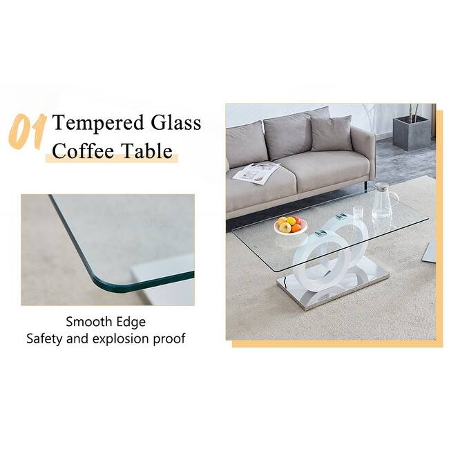 Stylish MDF Coffee Table with Glass Top for Versatile Living Spaces