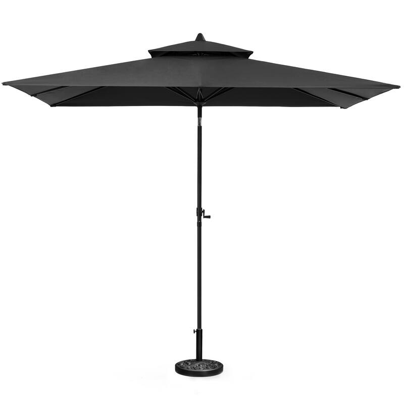 10 x 6.5 Ft Double Top Market Patio Umbrella with Base