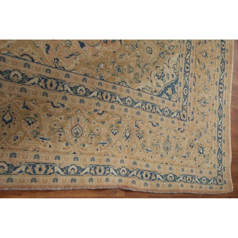 Hand Knotted Oriental 100% Wool Carpet Traditional Floral Oranges & Rust Mashad Area Rug - 12' 5'' X 9' 7''