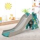 preview thumbnail 7 of 10, 4-in-1 Kids Climber Slide Play Set with Basketball Hoop-Green - 74" x 25.5" x 31.5" (L x W x H)