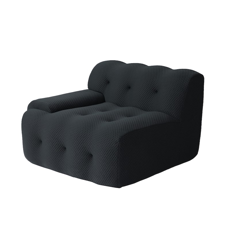 86.6" Loveseat 3D Mesh Fabric Sectional Sofa Modern Comfy Modular Floor Couch for Living Room, Office, Apartment