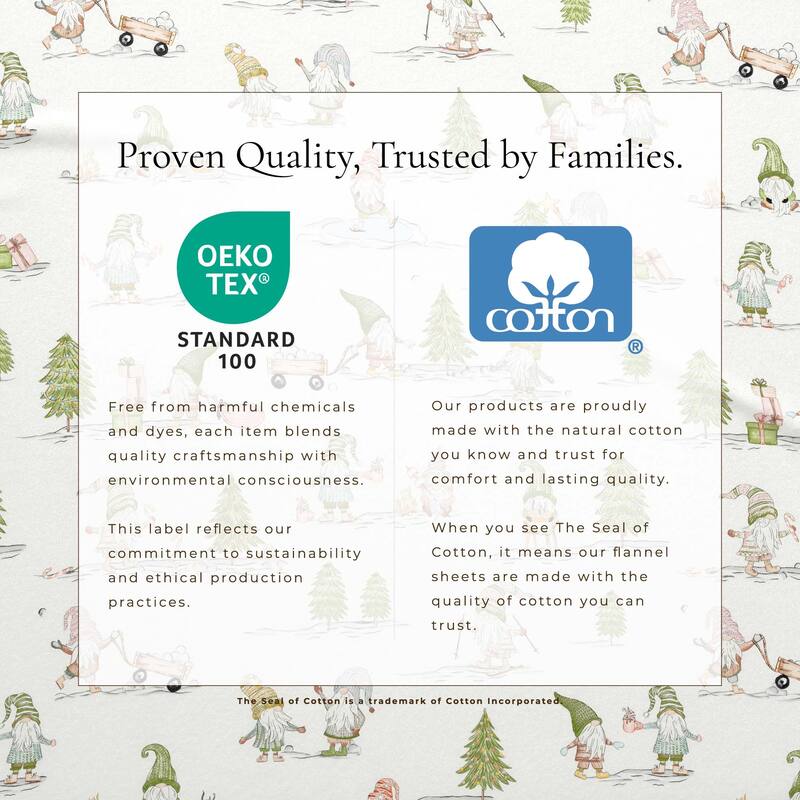 Linery & Co. Ultra-Soft Turkish Cotton Flannel Holiday Print Sheet Set