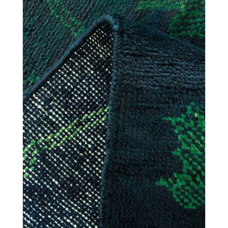 Overton Hand Knotted Wool Bohemian Overdyed Black Area Rug - 3' x 5'