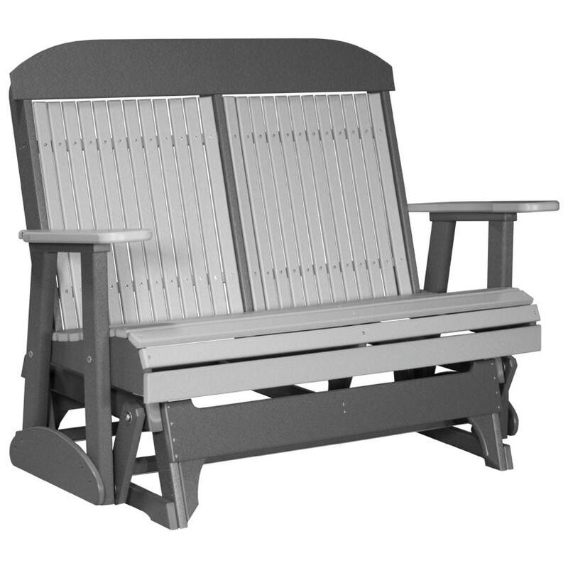 Outdoor All-Weather Poly Lumber Classic Glider - 4' - Dove Gray & Slate