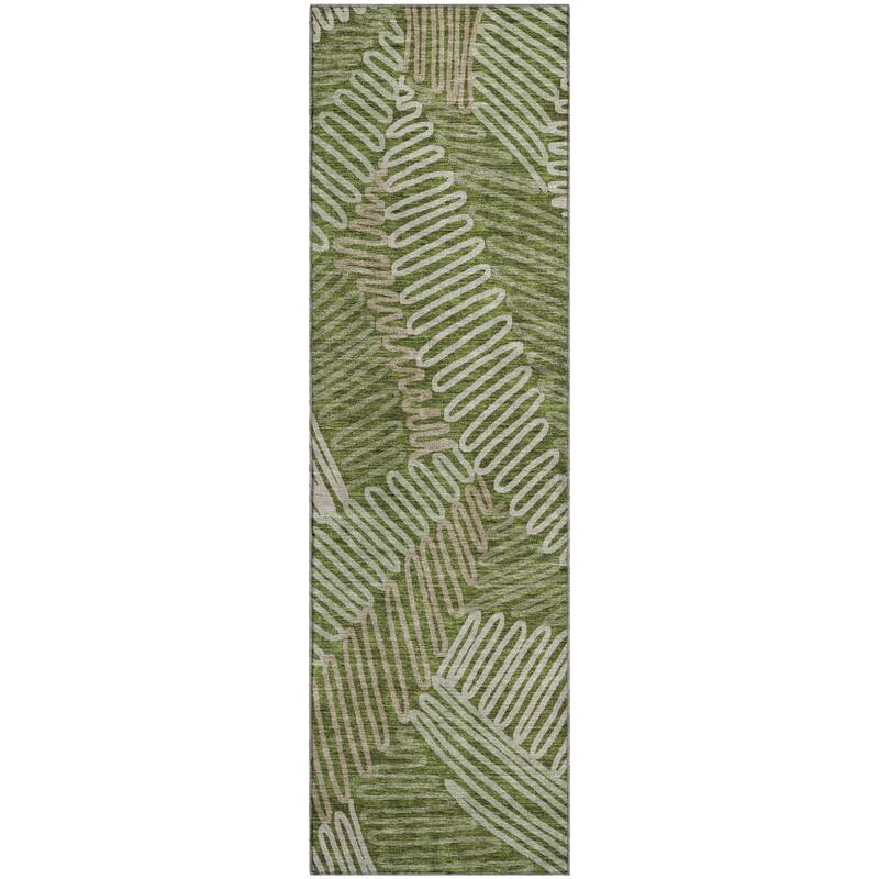 Premium Washable Super Soft Contemporary Leaf Mayfield Rug