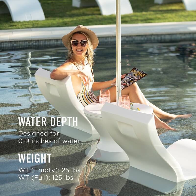 Ledge Lounger - Signature Lowback Chair - for in-Pool or On-Deck Use - Water Depths 0-9" - Set of 2