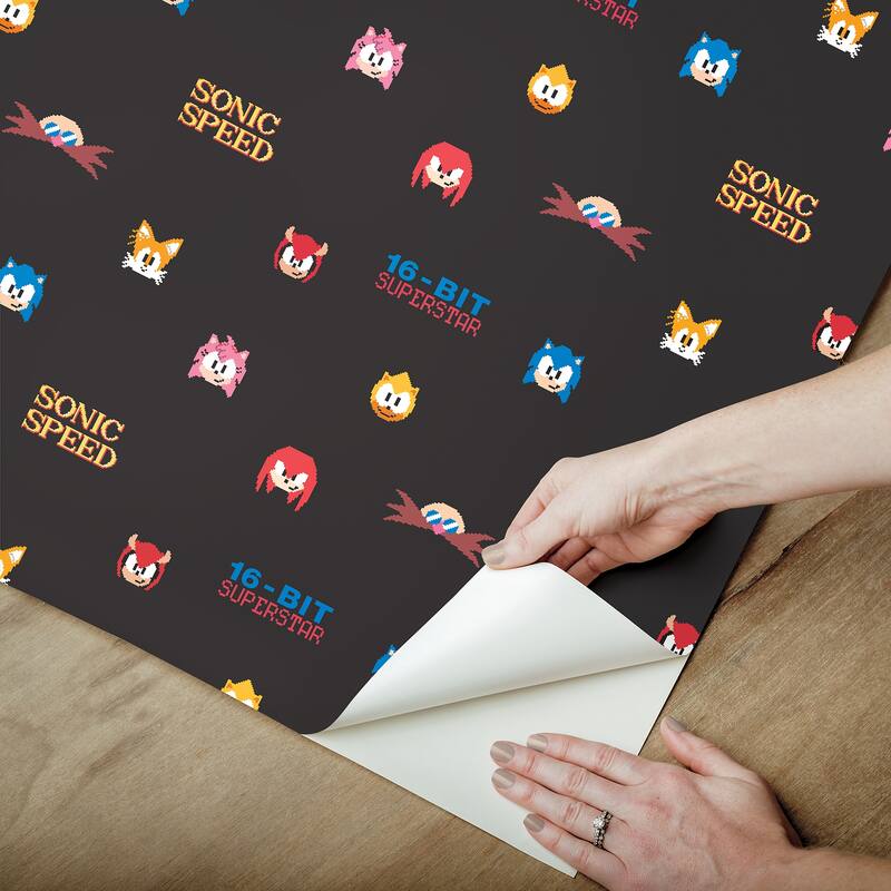 RoomMates Sonic The Hedgehog 16-Bit Superstar Retro Peel and Stick Wallpaper