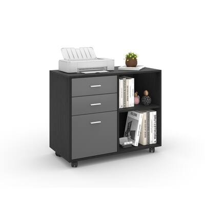 File Cabinet with 3 Drawer Mobile Lateral Filing Cabinet Storage Cabinet for Home Office