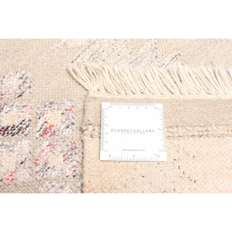 ECARPETGALLERY Flat-Weave Ankara FW Tan Wool Kilim - 5'2 x 7'11