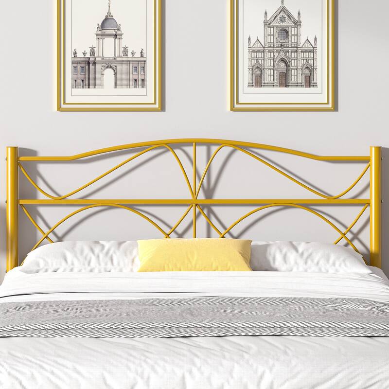 Javlergo Metal Platform Bed Frame with Elegant Headboard, Heavy Duty Steel Slats Support/No Box Spring Needed