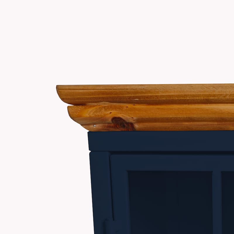 Nightstand with Storage Cabinet & Solid Wood Tabletop