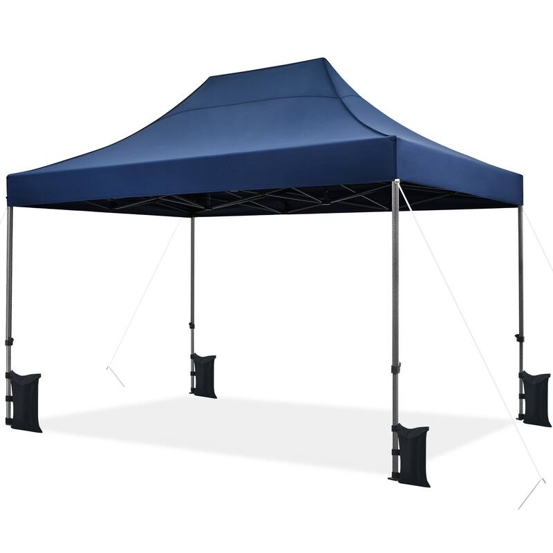 Yaheetech 10x15ft Pop Up Canopy Tent with Metal Frame for Outdoor - Navy Blue