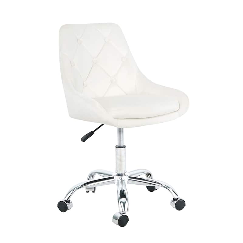 Modern Adjustable Height Velvet Dining Chair with Wheels Set of 1.