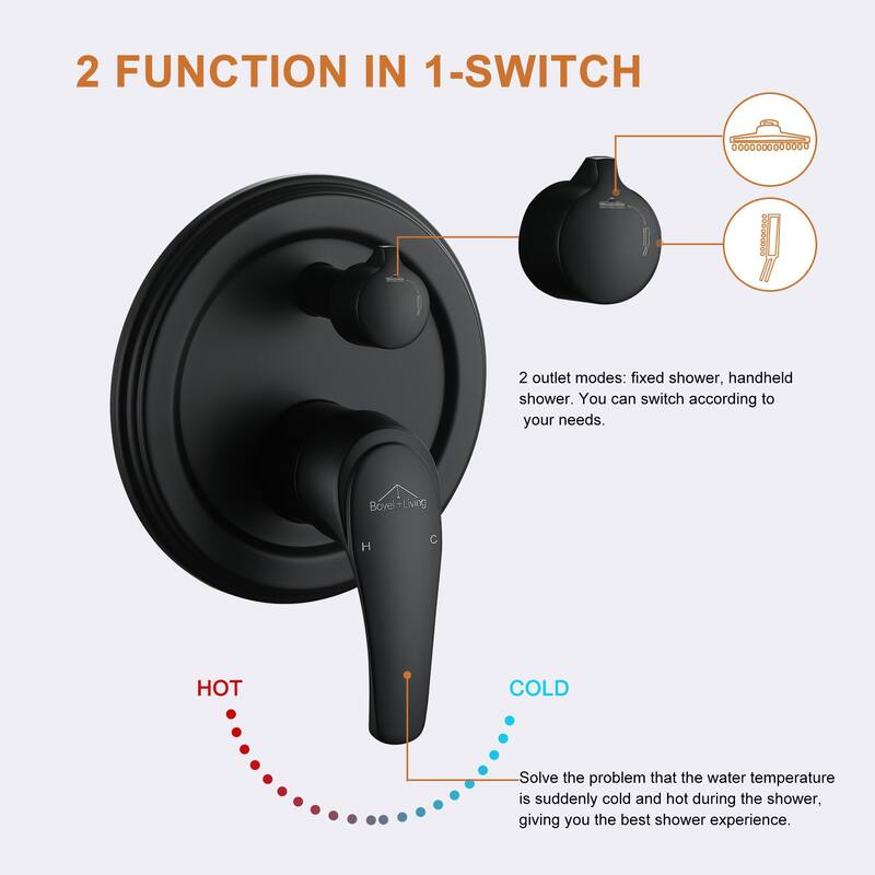 Clihome 5-Spray Patterns 10 in. Wall Mount Dual Shower Heads