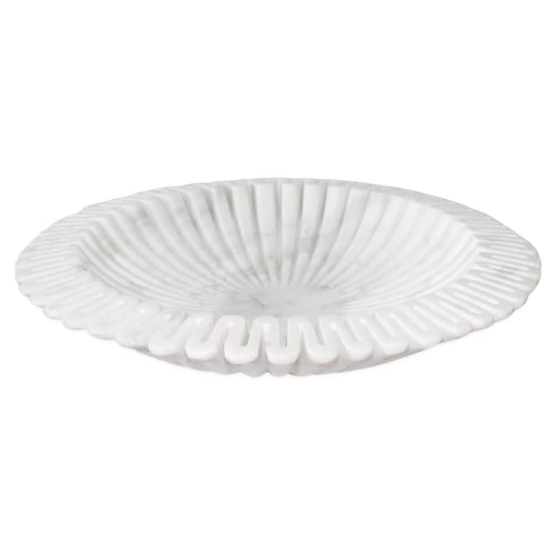 White Marble Lotus Bowl 13"Dia