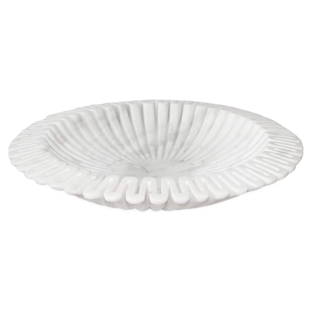 White Marble Lotus Bowl 13"Dia